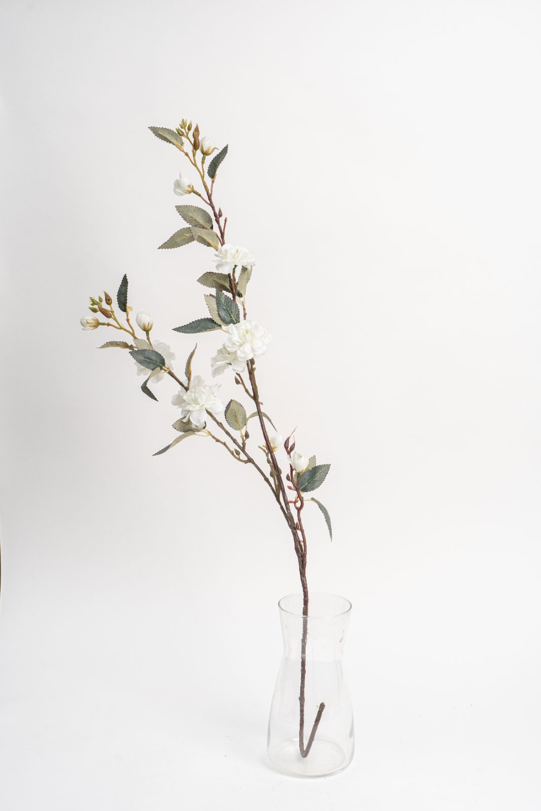 白色人造小山茶花樹支
